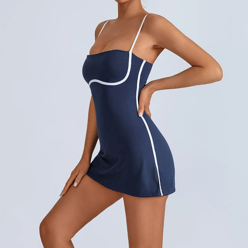 Golf Tennis Dress with Pad Sports Set Yoga for Women Workout Pickleball Clothing Badminton Skorts Activewear