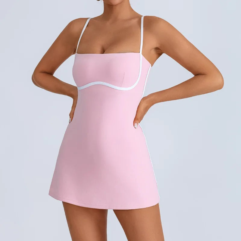Golf Tennis Dress with Pad Sports Set Yoga for Women Workout Pickleball Clothing Badminton Skorts Activewear