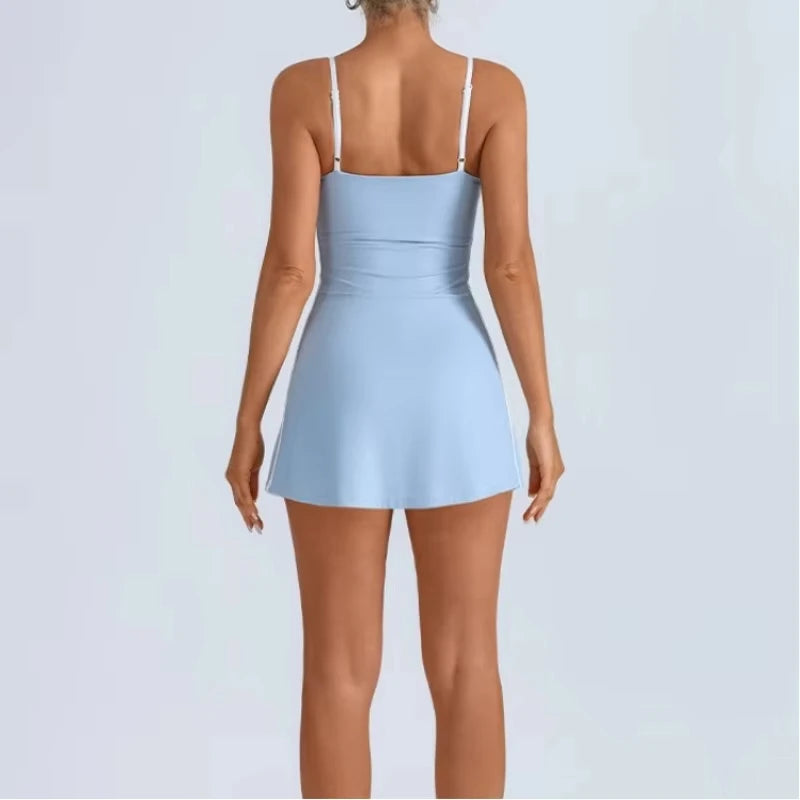 Golf Tennis Dress with Pad Sports Set Yoga for Women Workout Pickleball Clothing Badminton Skorts Activewear