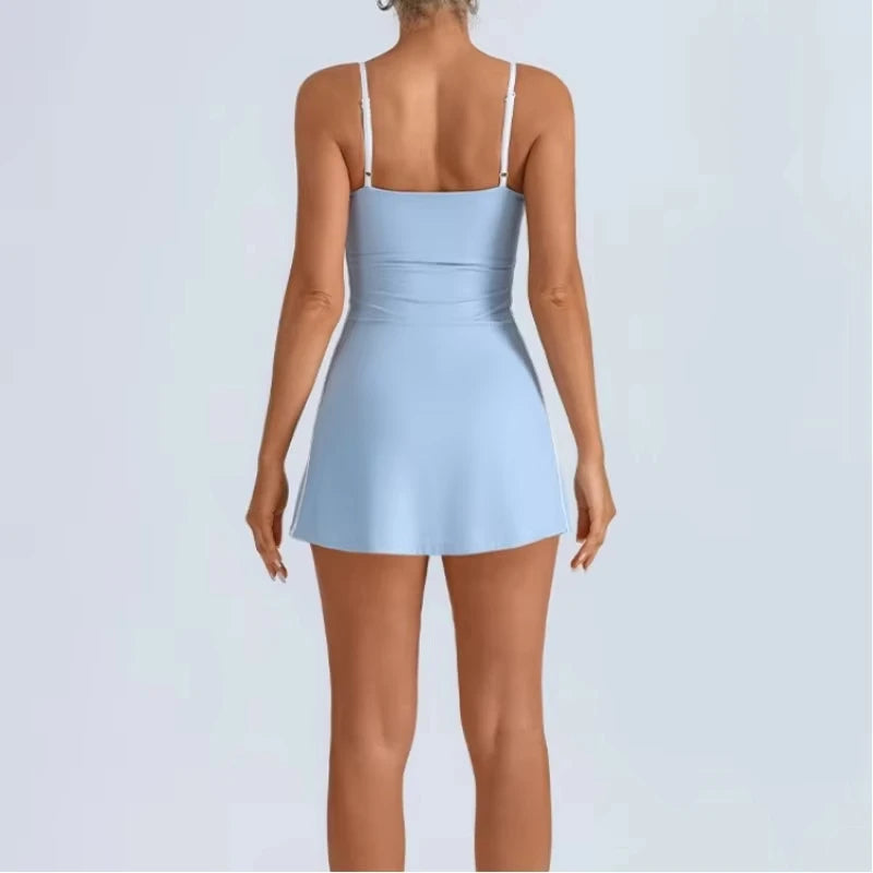 Golf Tennis Dress with Pad Sports Set Yoga for Women Workout Pickleball Clothing Badminton Skorts Activewear