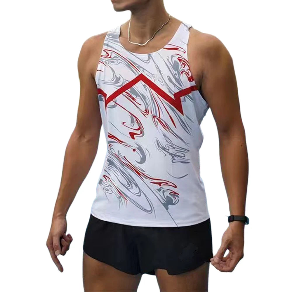 Athletics Running Vest Tank Top Run Speed Fitness Shirt Sleeveless Mens Clothing Athlete Track Field Singlet