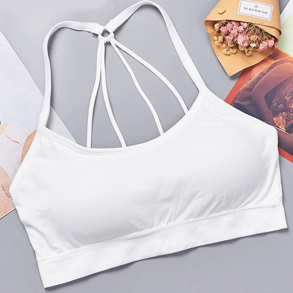 Sports Underwear Women Yoga Fitness Seamless Crop Top Wide Letter Straps Comfortable Workout Activewear