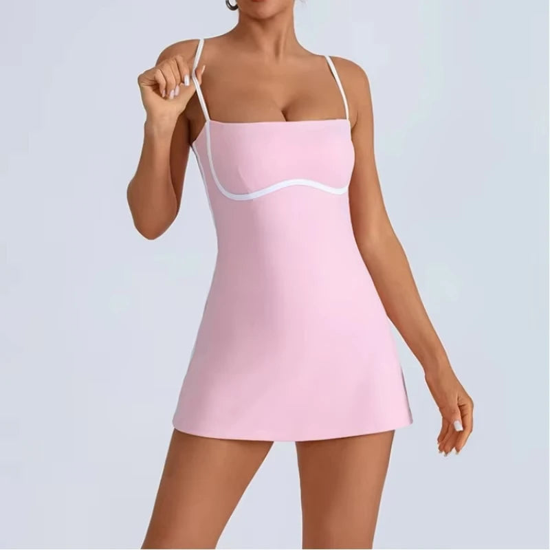 Golf Tennis Dress with Pad Sports Set Yoga for Women Workout Pickleball Clothing Badminton Skorts Activewear