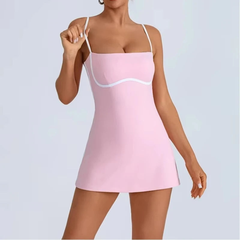 Golf Tennis Dress with Pad Sports Set Yoga for Women Workout Pickleball Clothing Badminton Skorts Activewear