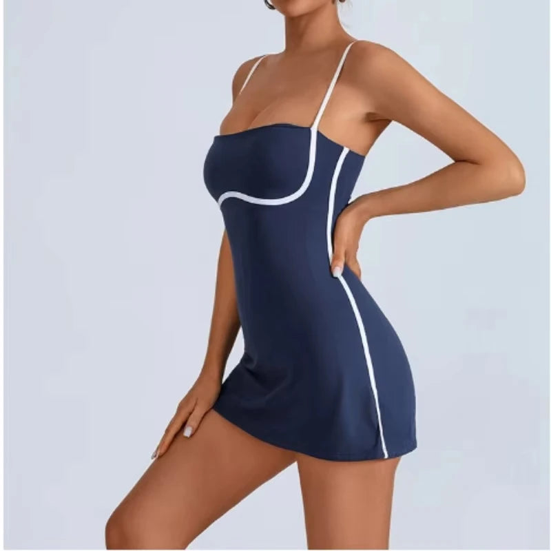 Golf Tennis Dress with Pad Sports Set Yoga for Women Workout Pickleball Clothing Badminton Skorts Activewear